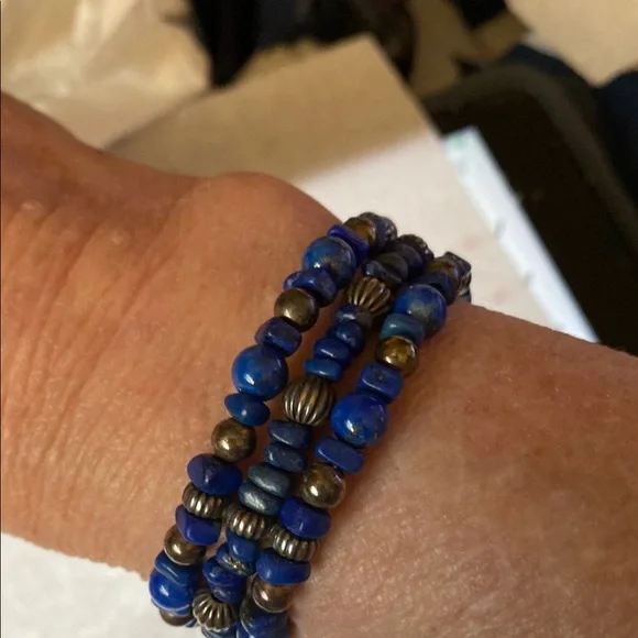 Blue and Silver Beaded Bracelet